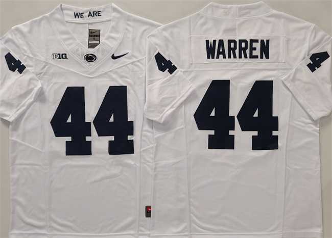 Men%27s Penn State Nittany Lions #44 Davis Warren White 2024 F.U.S.E. Stitched Jersey